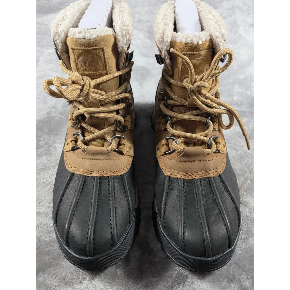 Sorel Scout 87 Lux WP Boots Mens 10 Caribou Buff Black‎ Waterproof Insulated NEW